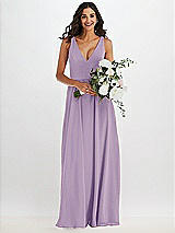 Alt View 2 Thumbnail - Pale Purple Deep V-Neck Chiffon Maxi Dress