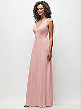 Side View Thumbnail - Rose Deep V-Neck Chiffon Maxi Dress