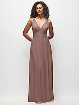 Front View Thumbnail - Sienna Deep V-Neck Chiffon Maxi Dress