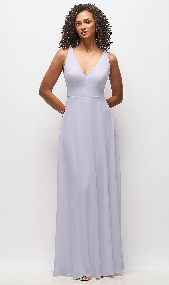 Front View - Silver Dove Deep V-Neck Chiffon Maxi Dress