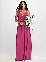 Alt View 2 Thumbnail - Tea Rose Deep V-Neck Chiffon Maxi Dress