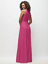 Rear View Thumbnail - Tea Rose Deep V-Neck Chiffon Maxi Dress