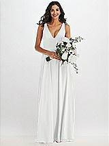 Alt View 2 Thumbnail - White Deep V-Neck Chiffon Maxi Dress