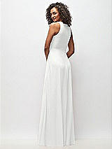Rear View Thumbnail - White Deep V-Neck Chiffon Maxi Dress
