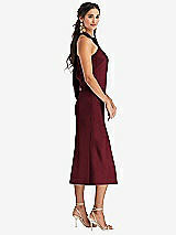 Side View Thumbnail - Cabernet Draped Twist Halter Tie-Back Midi Dress - Paloma