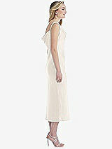 Side View Thumbnail - Ivory Asymmetrical One-Shoulder Cowl Midi Slip Dress