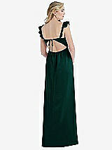 Rear View Thumbnail - Evergreen Ruffled Sleeve Tie-Back Maxi Dress