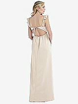 Rear View Thumbnail - Oat Ruffled Sleeve Tie-Back Maxi Dress