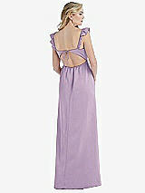Rear View Thumbnail - Pale Purple Ruffled Sleeve Tie-Back Maxi Dress