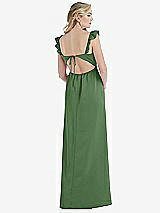 Rear View Thumbnail - Vineyard Green Ruffled Sleeve Tie-Back Maxi Dress
