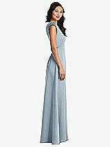 Side View Thumbnail - Mist Shirred Cap Sleeve Maxi Dress with Keyhole Cutout Back