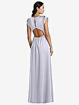 Rear View Thumbnail - Silver Dove Shirred Cap Sleeve Maxi Dress with Keyhole Cutout Back