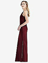 Side View Thumbnail - Cabernet One-Shoulder Asymmetrical Maxi Slip Dress
