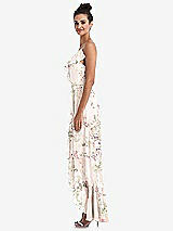 Side View Thumbnail - Blush Garden Ruffle-Trimmed V-Neck High Low Wrap Dress