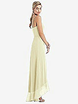 Side View Thumbnail - Butter Yellow Scoop Neck Ruffle-Trimmed High Low Maxi Dress