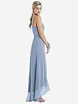 Side View Thumbnail - Cloudy Scoop Neck Ruffle-Trimmed High Low Maxi Dress