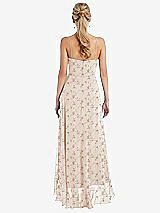 Rear View Thumbnail - Coquette Floral Print Scoop Neck Ruffle-Trimmed High Low Maxi Dress
