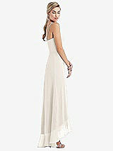Side View Thumbnail - Ivory Scoop Neck Ruffle-Trimmed High Low Maxi Dress