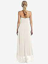 Rear View Thumbnail - Ivory Scoop Neck Ruffle-Trimmed High Low Maxi Dress