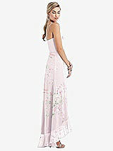 Side View Thumbnail - Watercolor Print Scoop Neck Ruffle-Trimmed High Low Maxi Dress