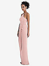 Side View Thumbnail - Rose Halter Draped Tulip Skirt Maxi Dress