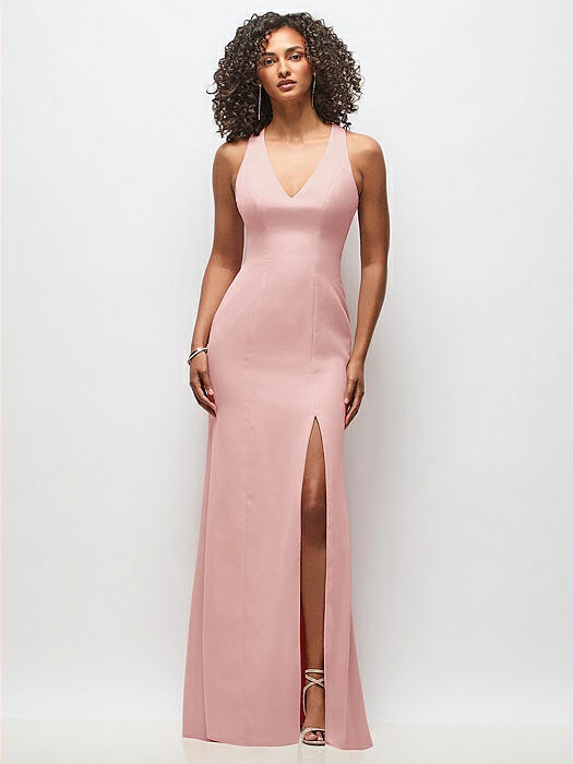 Criss-Cross Cutout Back Maxi Dress with Front Slit