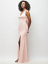 Side View Thumbnail - Blush Criss-Cross Cutout Back Maxi Dress with Front Slit