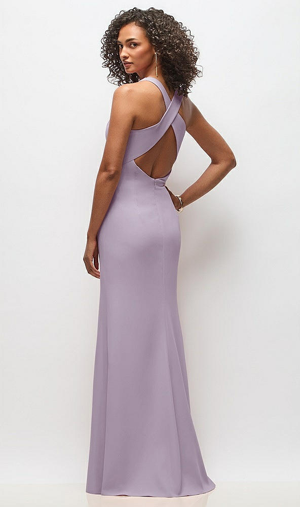 Back View - Lilac Haze Criss-Cross Cutout Back Maxi Dress with Front Slit