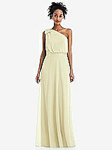 Front View Thumbnail - Butter Yellow One-Shoulder Bow Blouson Bodice Maxi Dress
