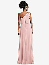 Rear View Thumbnail - Rose One-Shoulder Bow Blouson Bodice Maxi Dress
