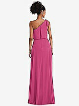 Rear View Thumbnail - Tea Rose One-Shoulder Bow Blouson Bodice Maxi Dress