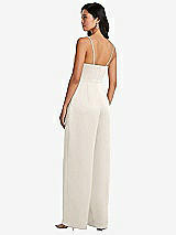Rear View Thumbnail - Ivory Cowl-Neck Spaghetti Strap Maxi Jumpsuit with Pockets