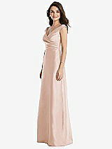 Side View Thumbnail - Cameo Off-the-Shoulder Draped Wrap Maxi Dress with Pockets