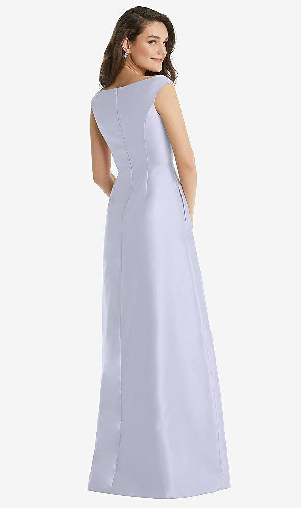 Back View - Silver Dove Off-the-Shoulder Draped Wrap Maxi Dress with Pockets