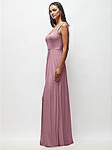 Side View Thumbnail - Dusty Pink Contoured Wide Strap Sweetheart Maxi Dress