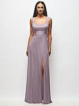 Front View Thumbnail - Lilac Dusk Contoured Wide Strap Sweetheart Maxi Dress