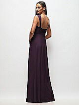 Rear View Thumbnail - Aubergine Contoured Wide Strap Sweetheart Maxi Dress