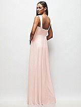 Rear View Thumbnail - Blush Contoured Wide Strap Sweetheart Maxi Dress