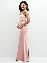 Side View Thumbnail - Blush Crepe Mix-and-Match Midriff Corset Top 
