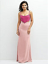 Alt View 1 Thumbnail - Tea Rose Crepe Mix-and-Match Midriff Corset Top 