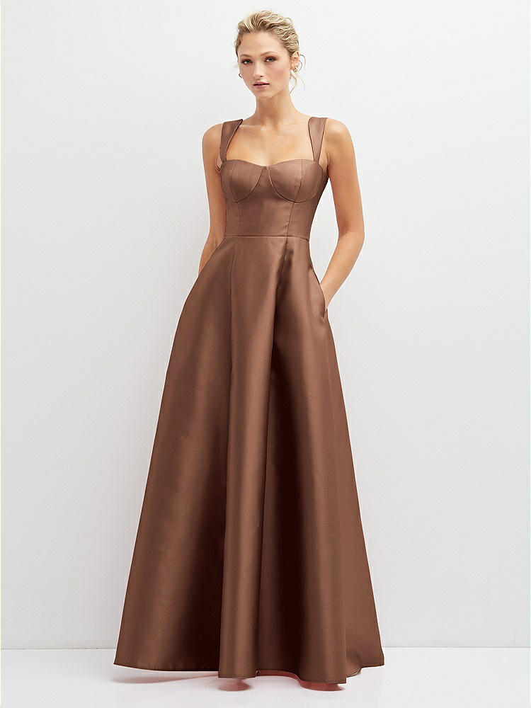 Asymmetrical Bow Off-shoulder Satin Bridesmaid Dress With Ballroom