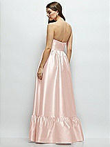 Rear View Thumbnail - Blush Strapless Cat-Eye Boned Bodice Maxi Dress with Ruffle Hem