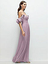 Rear View Thumbnail - Suede Rose Dramatic Ruffle Edge Strap Chiffon Maxi Dress