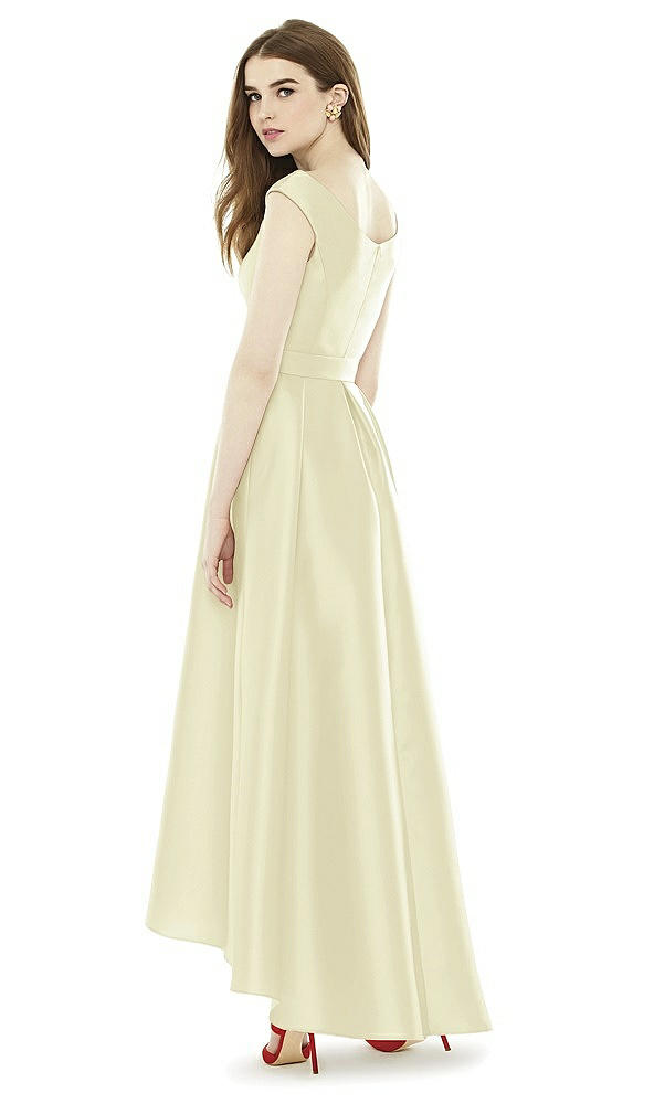 Back View - Butter Yellow Alfred Sung Bridesmaid Dress D722