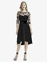 Rear View Thumbnail - Black & Off White After Six Bridesmaid Dress 6746