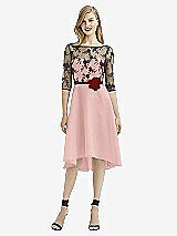 Rear View Thumbnail - Rose & Off White After Six Bridesmaid Dress 6746