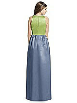 Rear View Thumbnail - Larkspur Blue & Mojito Dessy Collection Junior Bridesmaid Dress JR536
