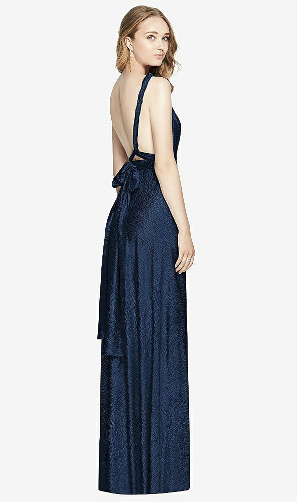 Back View - Midnight Navy Soho Metallic Twist Dress