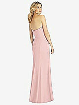 Rear View Thumbnail - Rose Strapless Chiffon Trumpet Gown with Front Slit