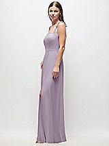 Side View Thumbnail - Lilac Haze Tie-Shoulder Chiffon Maxi Dress with Front Slit